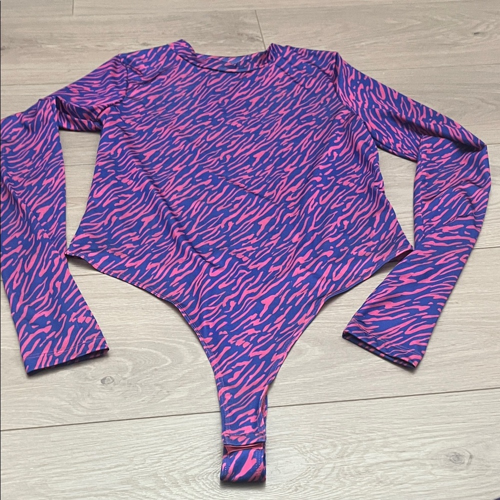 Pink and Blue Long Sleeve Bodysuit